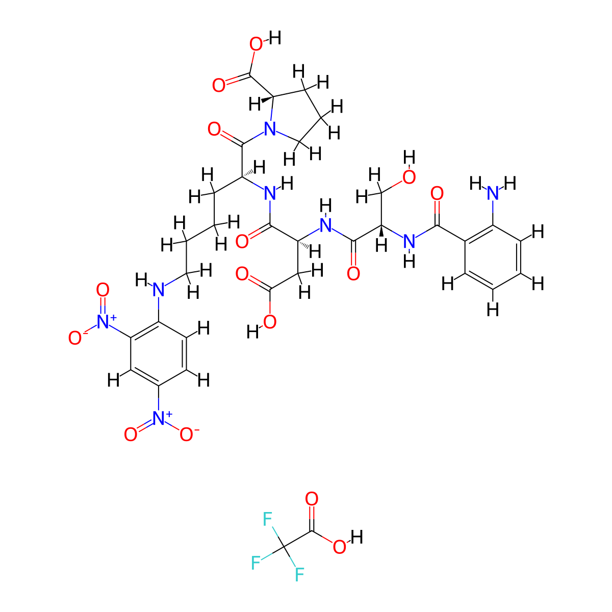 Abz-SDK(Dnp)P-OH trifluoroacetate molecular structure, CAS 1217465-57-0