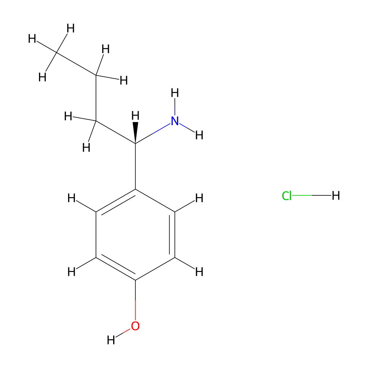 (S)-4-(1-Aminobutyl)phenol hydrochloride molecular structure, CAS 1217466-82-4