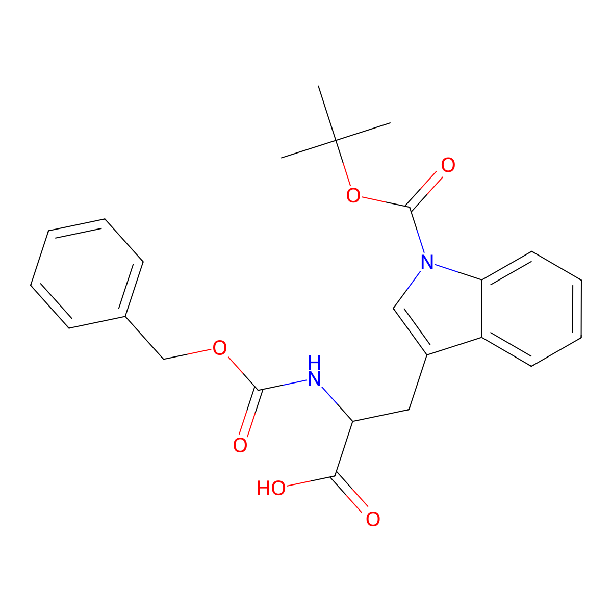 Z-D-Trp(Boc)-OH molecular structure, CAS 1217471-55-0