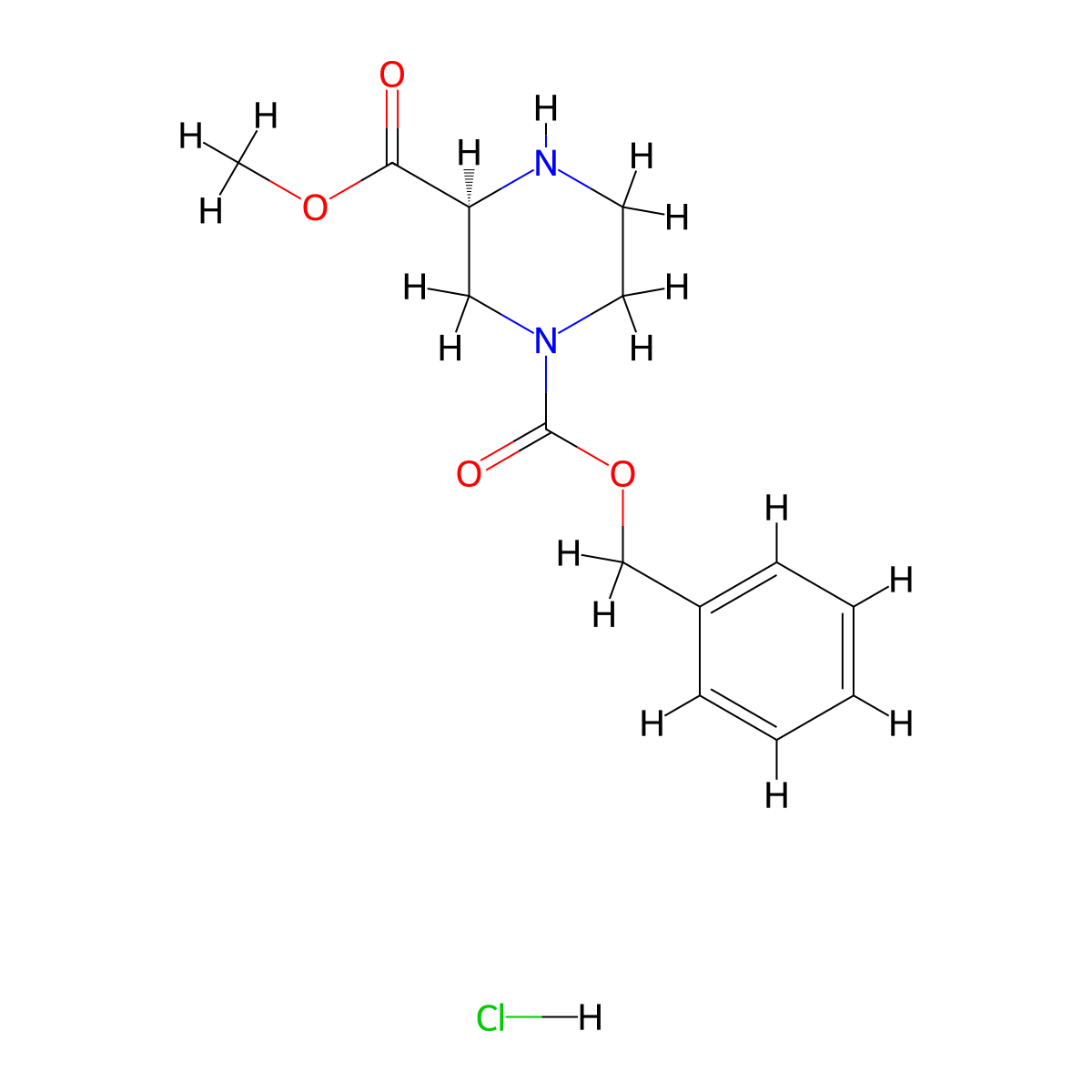 (S)-1-Benzyl 3-methyl piperazine-1,3-dicarboxylate hydrochloride molecular structure, CAS 1217471-97-0
