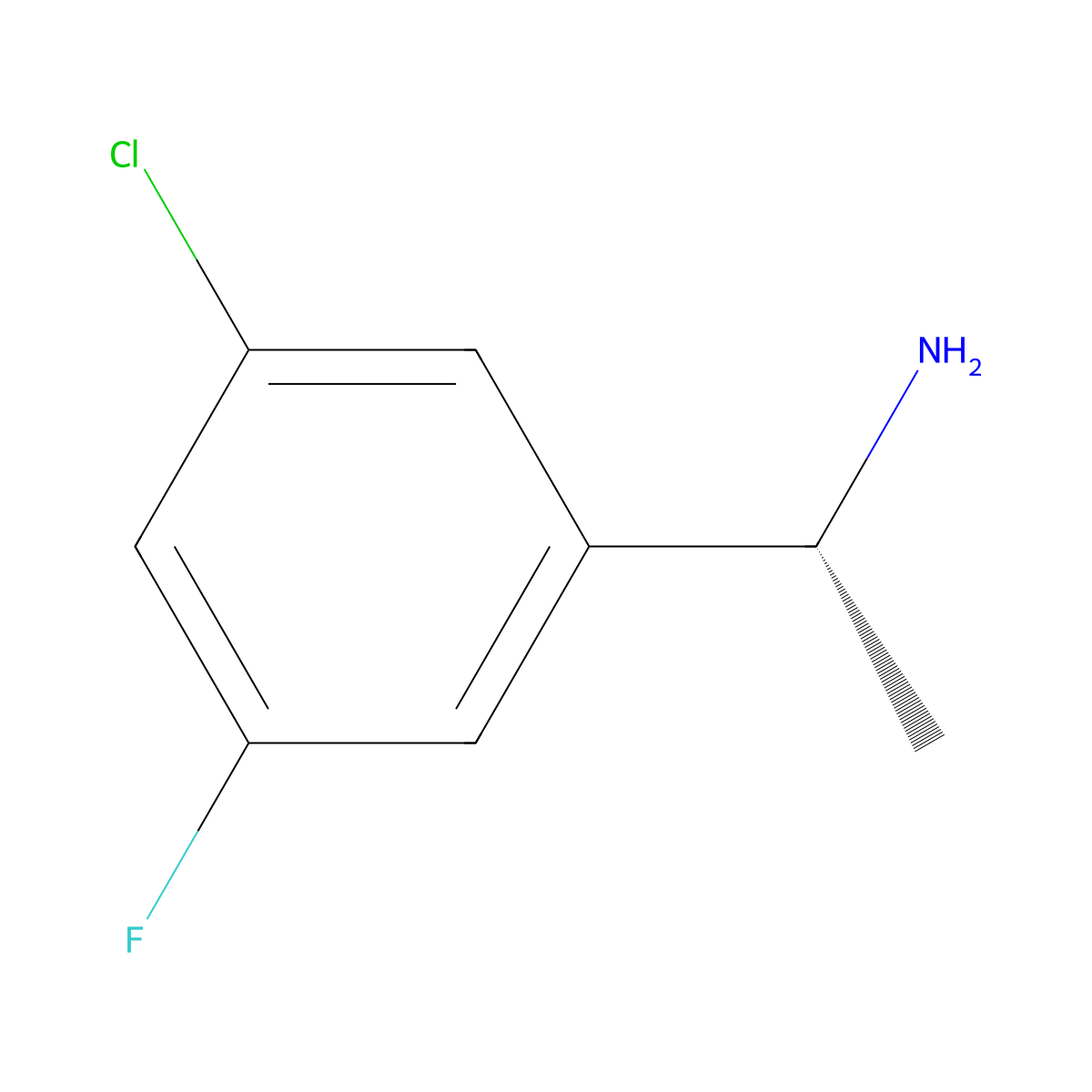 (R)-1-(3-Chloro-5-fluorophenyl)ethanamine molecular structure, CAS 1217475-54-1