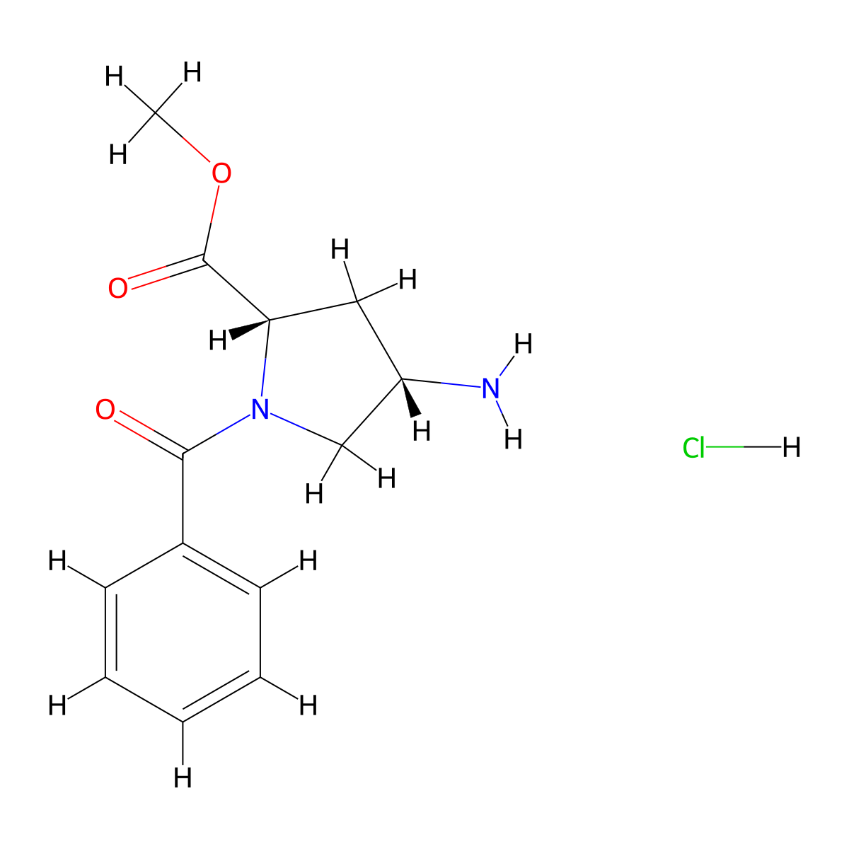 (2S,4S)-Methyl 4-amino-1-benzoylpyrrolidine-2-carboxylate hydrochloride molecular structure, CAS 1217476-22-6