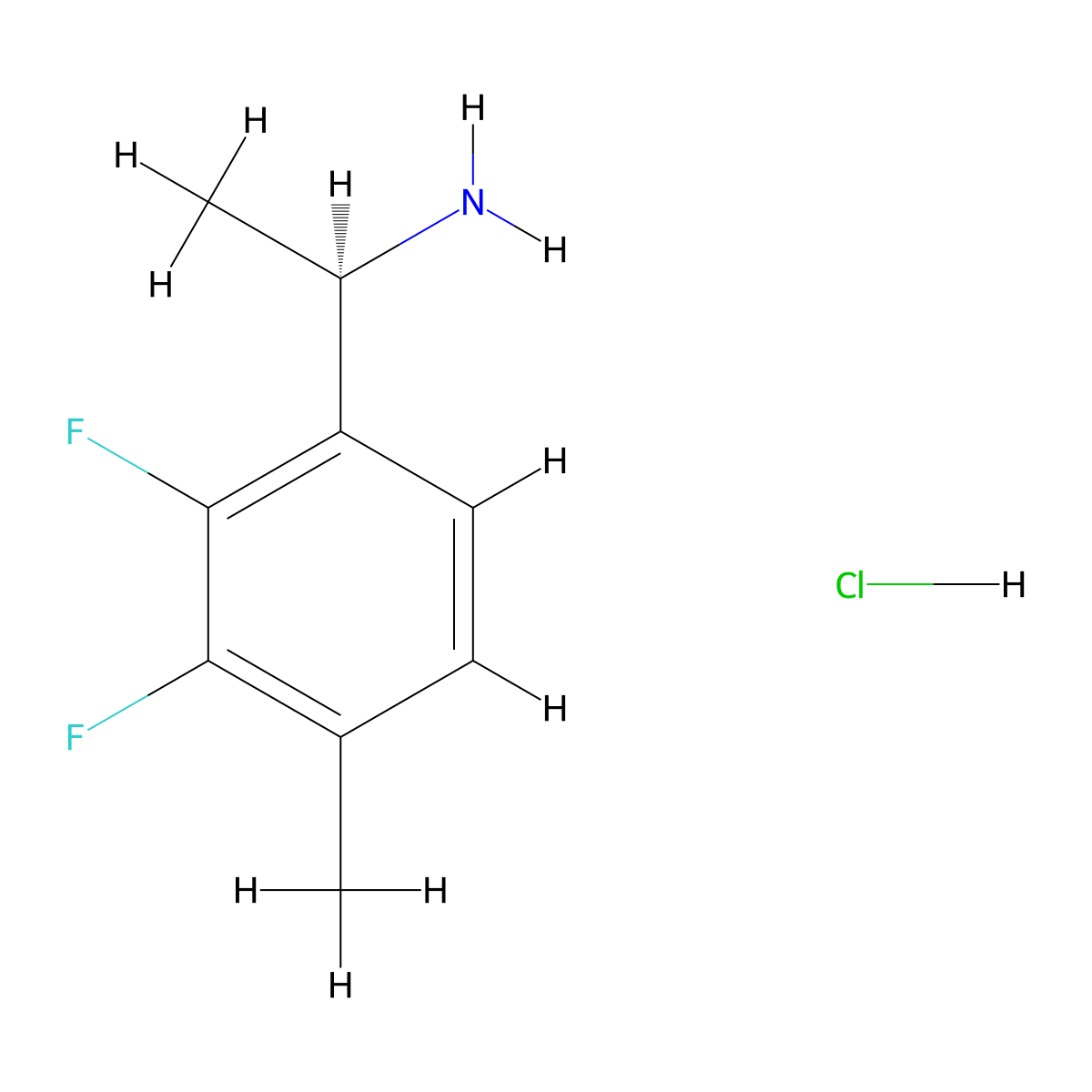 (R)-1-(2,3-Difluoro-4-methylphenyl)ethanamine hydrochloride molecular structure, CAS 1217477-52-5