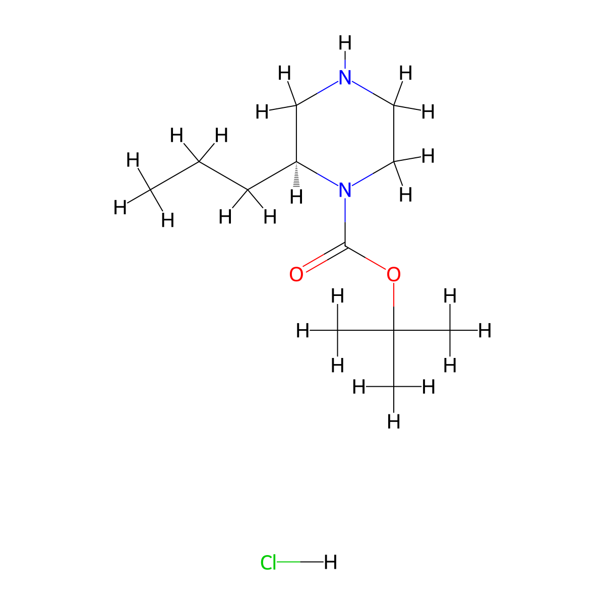 (S)-tert-Butyl 2-propylpiperazine-1-carboxylate hydrochloride molecular structure, CAS 1217478-55-1