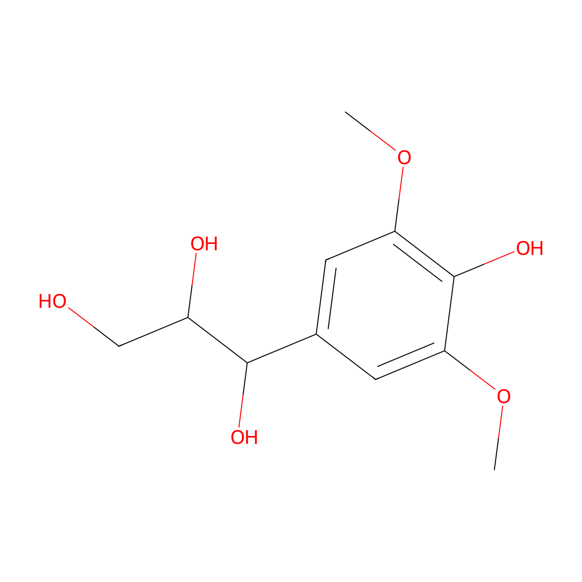 1-(4-Hydroxy-3,5-dimethoxyphenyl)propane-1,2,3-triol molecular structure, CAS 121748-11-6