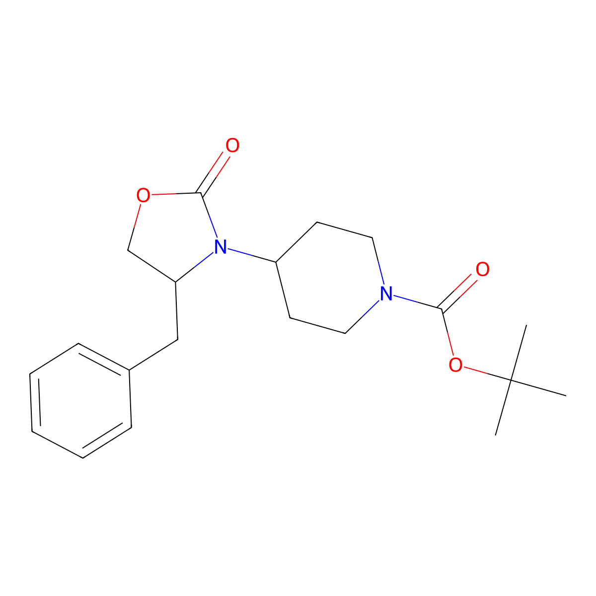 tert-Butyl 4-[(4S)-4-Benzyl-2-oxo-1,3-oxazolidin-3-yl]piperidine-1-carboxylate molecular structure, CAS 1217482-15-9