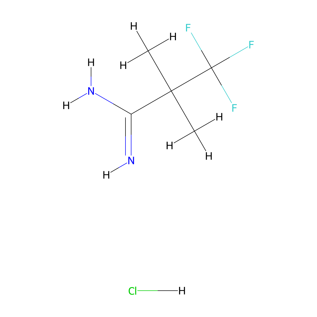 3,3,3-Trifluoro-2,2-dimethylpropanimidamide hydrochloride molecular structure, CAS 1217487-48-3