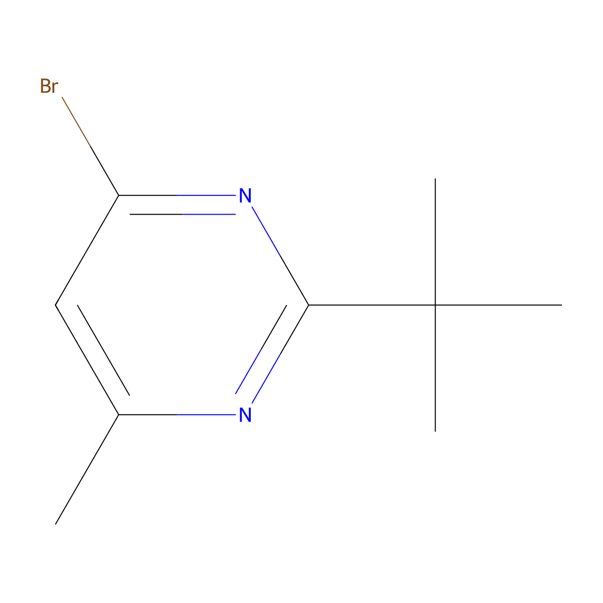 4-Bromo-2-tert-butyl-6-methylpyrimidine molecular structure, CAS 1217487-76-7
