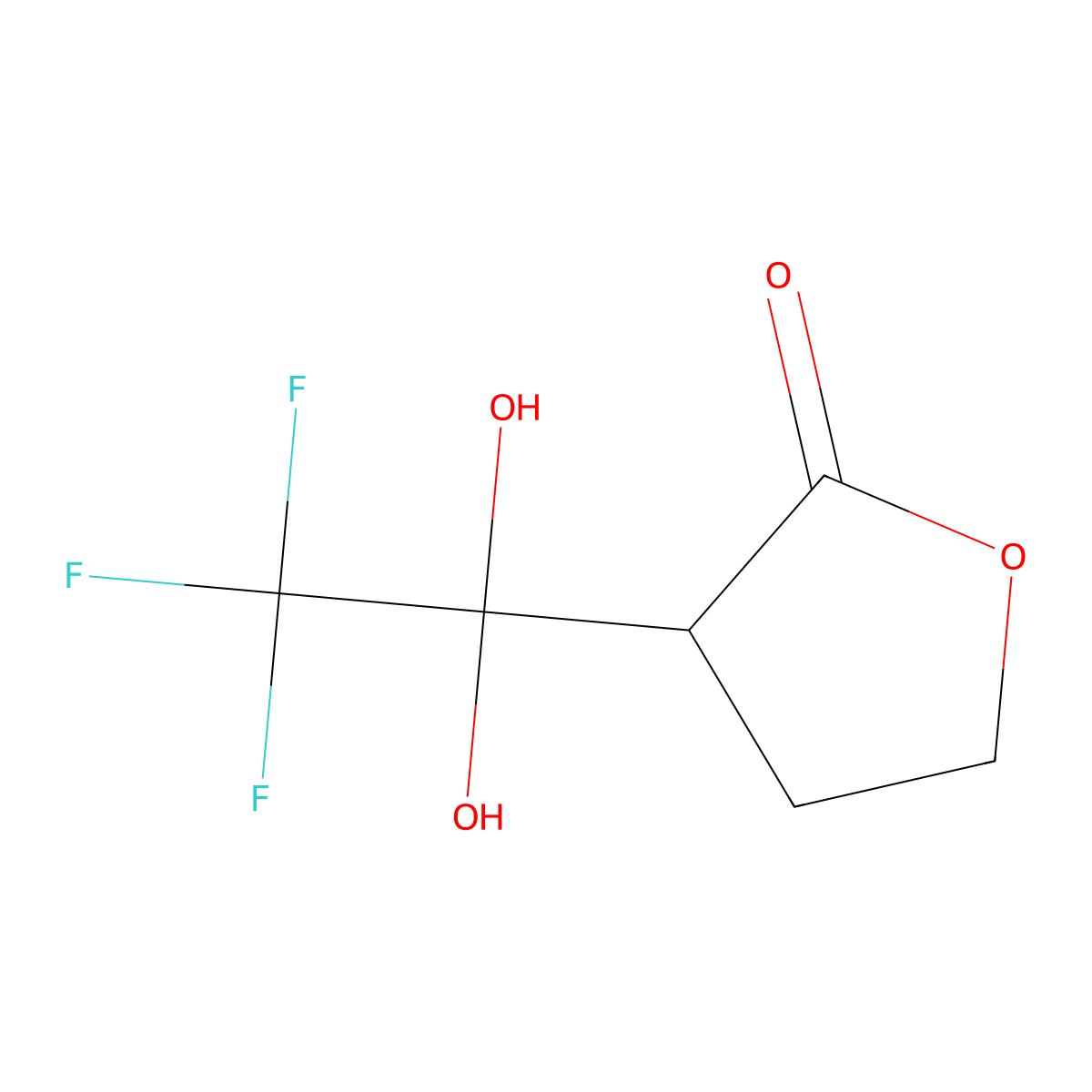 3-(2,2,2-Trifluoro-1,1-dihydroxyethyl)oxolan-2-one molecular structure, CAS 121749-65-3