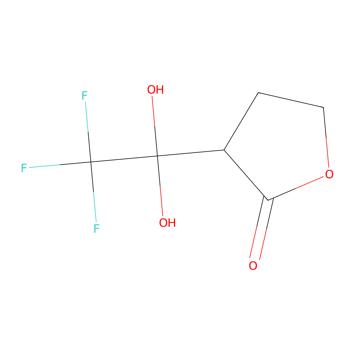 3-(2,2,2-Trifluoro-1,1-dihydroxyethyl)oxolan-2-one molecular structure, CAS 121749-65-3