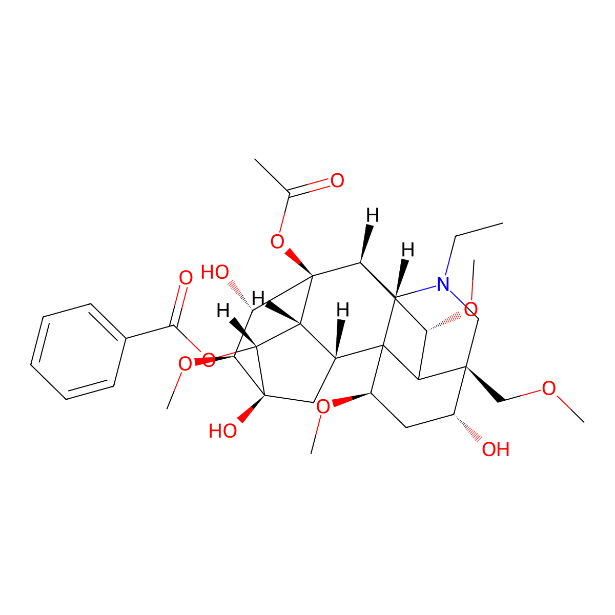 Aconitine, analytical standard molecular structure, CAS 1217495-65-2