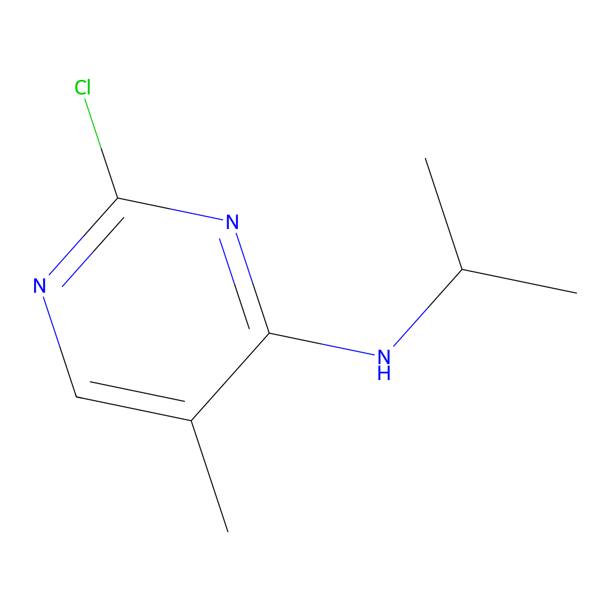 2-Chloro-N-isopropyl-5-methylpyrimidin-4-amine molecular structure, CAS 1217500-47-4