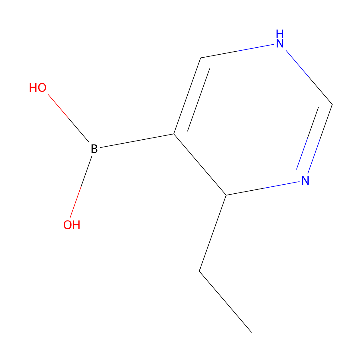(6-Ethyl-1,6-dihydropyrimidin-5-yl)boronic acid molecular structure, CAS 1217500-51-0