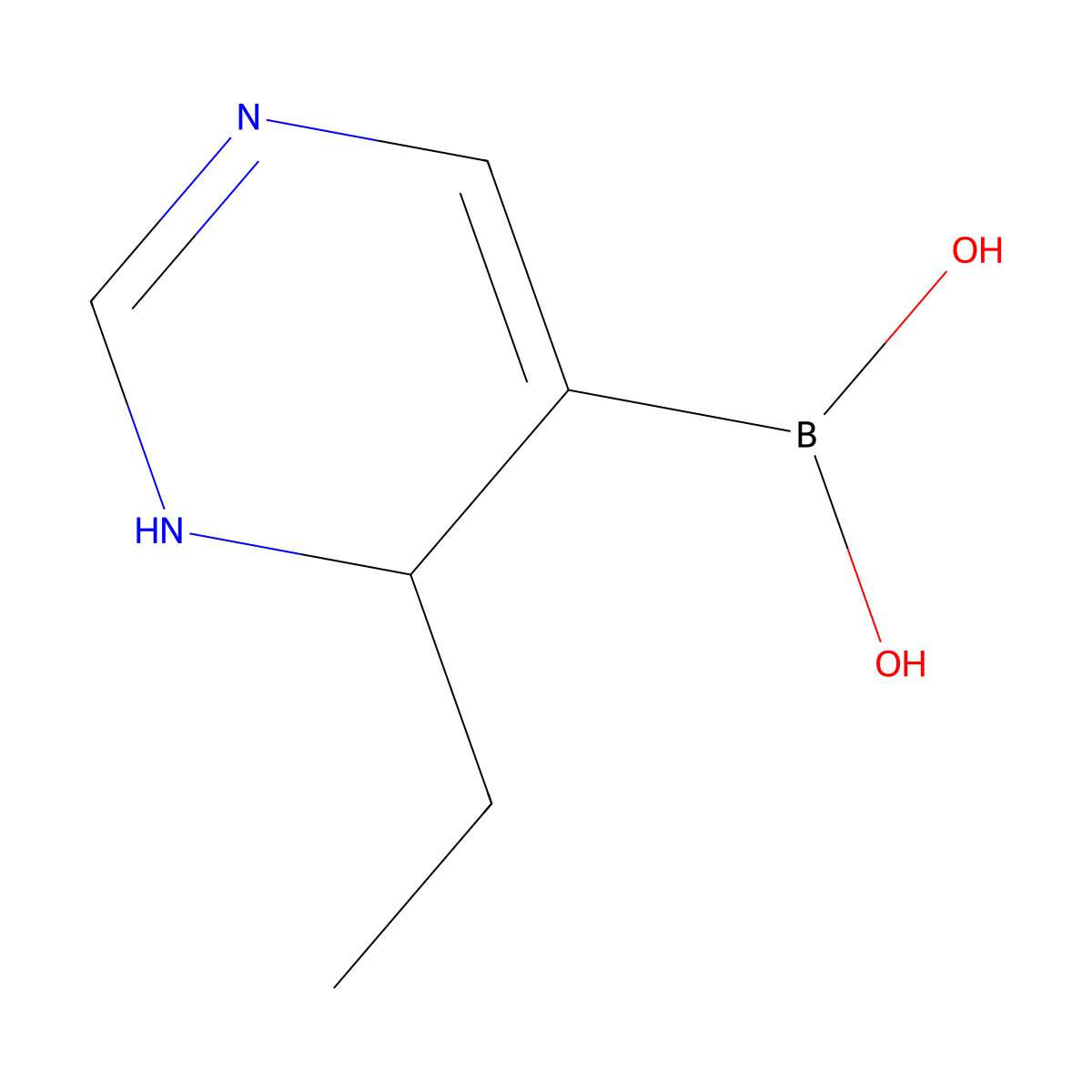 (6-Ethyl-1,6-dihydropyrimidin-5-yl)boronic acid molecular structure, CAS 1217500-51-0