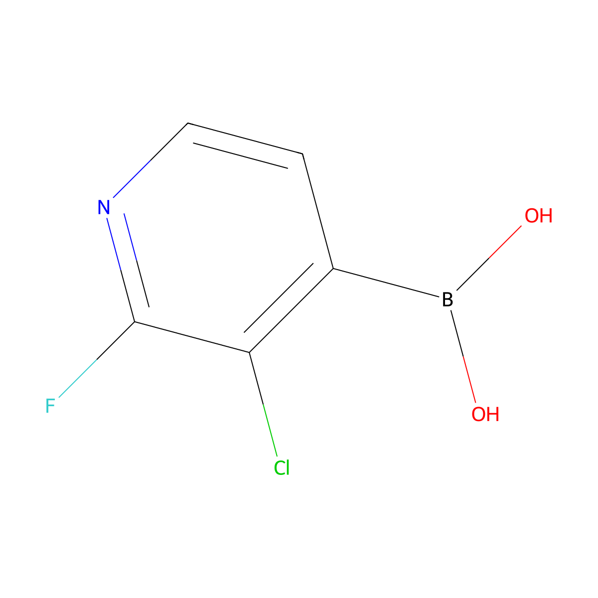 (3-Chloro-2-fluoropyridin-4-yl)boronic acid molecular structure, CAS 1217500-55-4