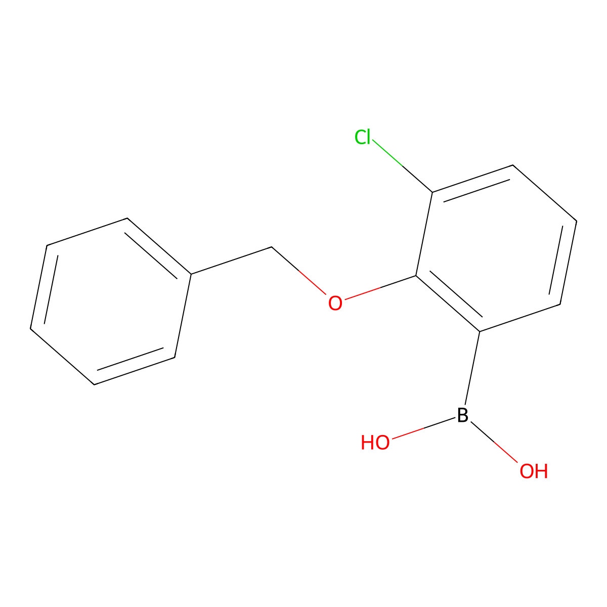 (2-(Benzyloxy)-3-chlorophenyl)boronic acid molecular structure, CAS 1217500-57-6