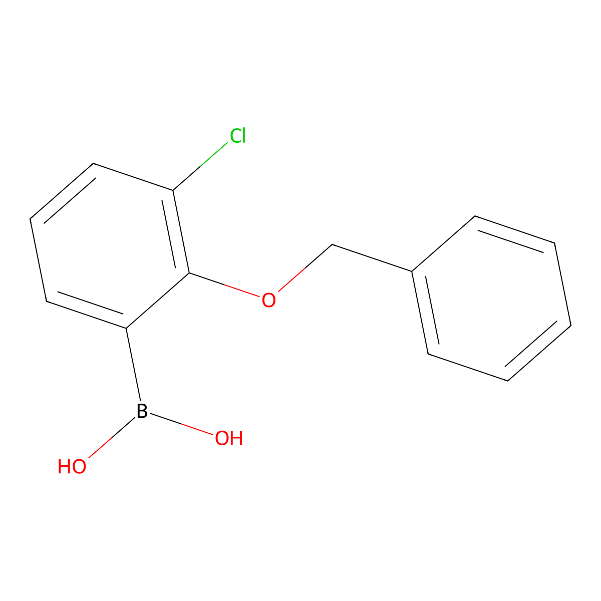 (2-(Benzyloxy)-3-chlorophenyl)boronic acid molecular structure, CAS 1217500-57-6