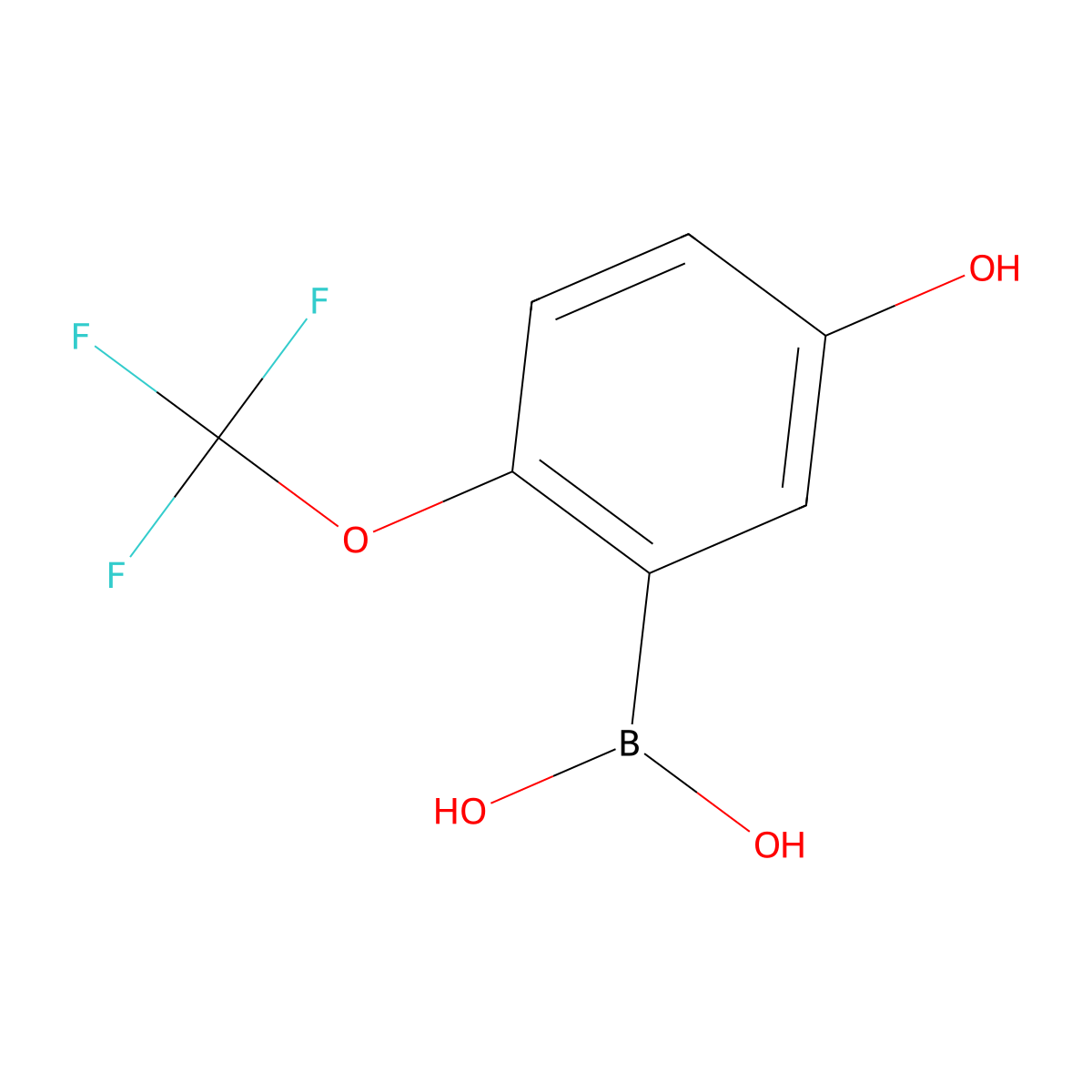 5-Hydroxy-2-(trifluoromethoxy)phenylboronic acid molecular structure, CAS 1217500-69-0