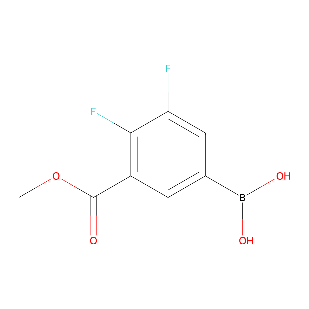3,4-Difluoro-5-(methoxycarbonyl)phenylboronic acid molecular structure, CAS 1217500-74-7