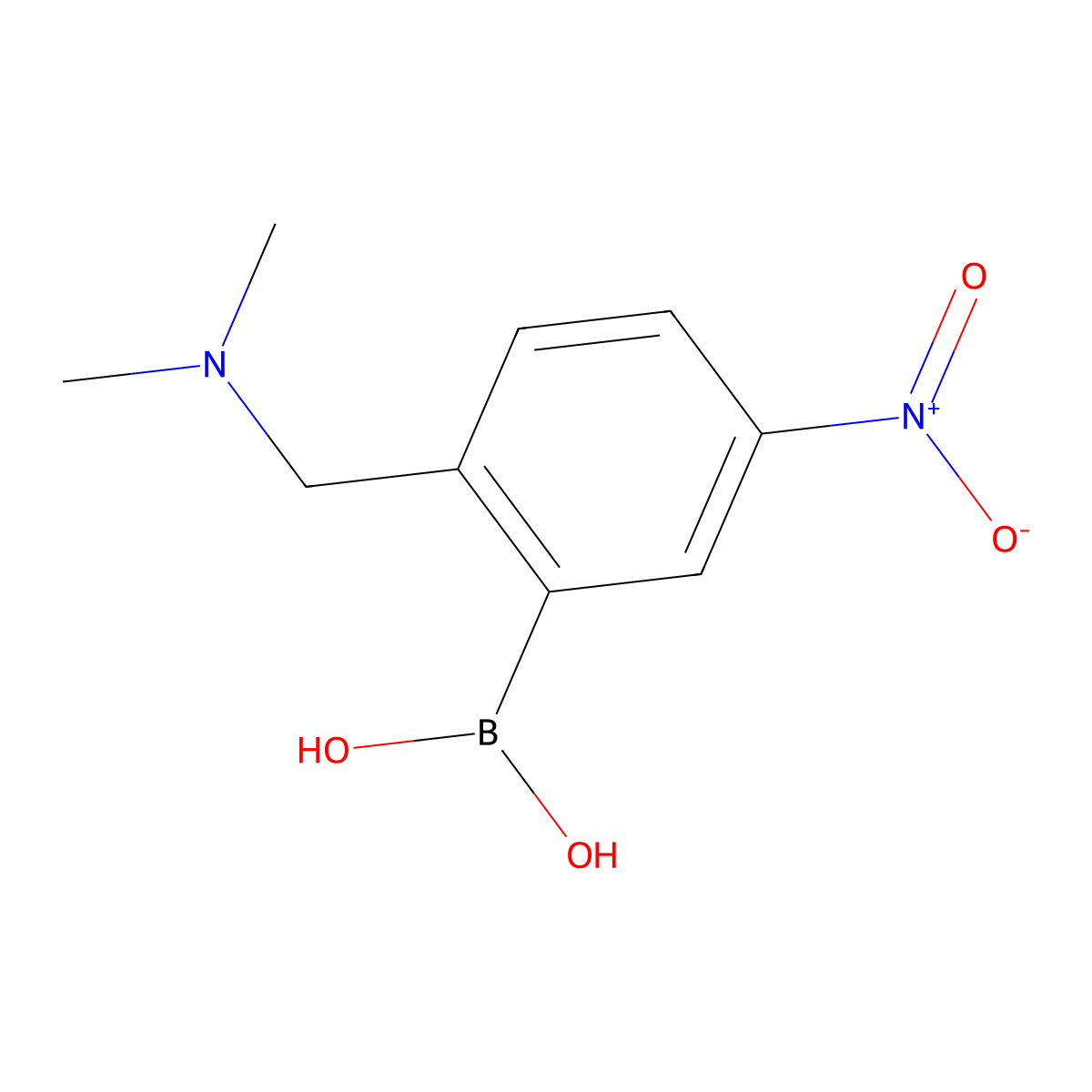 (2-((Dimethylamino)methyl)-5-nitrophenyl)boronic acid molecular structure, CAS 1217500-82-7