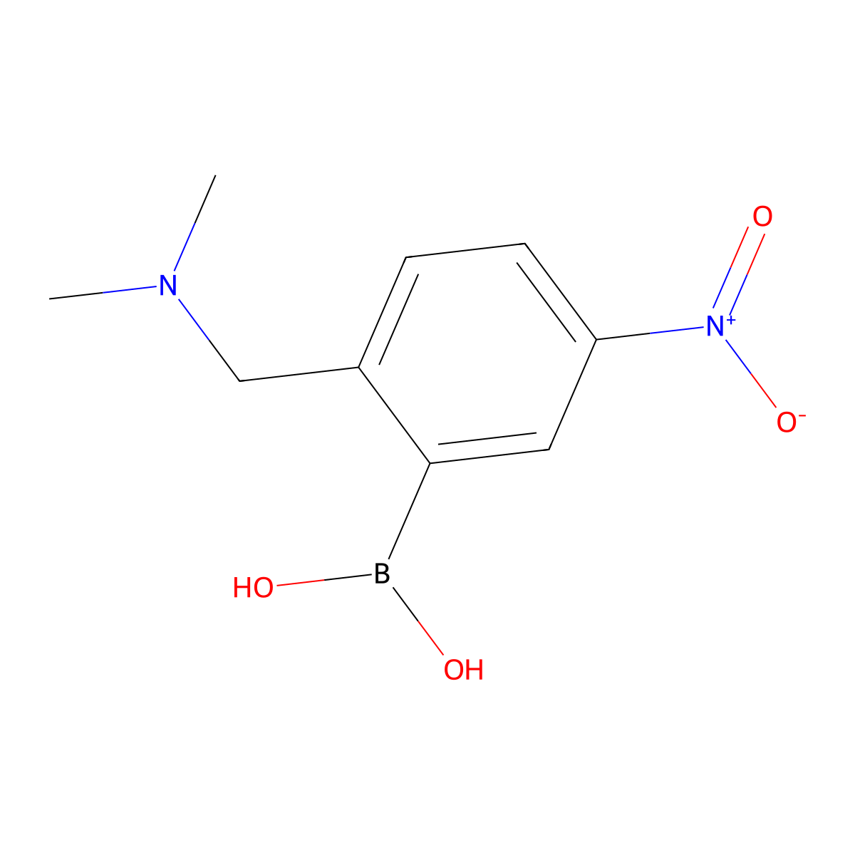 (2-((Dimethylamino)methyl)-5-nitrophenyl)boronic acid molecular structure, CAS 1217500-82-7