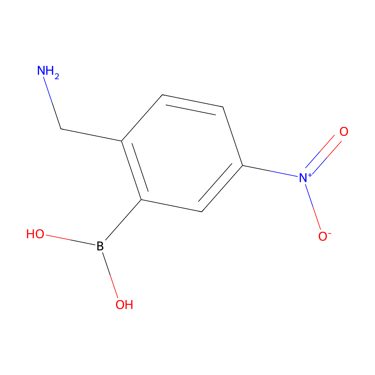 2-(Aminomethyl)-5-nitrophenylboronic acid molecular structure, CAS 1217500-83-8