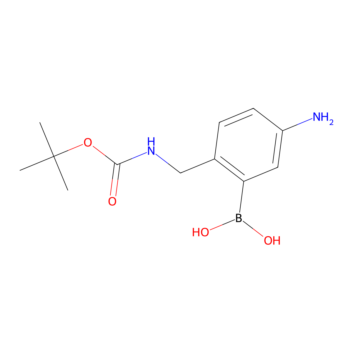 5-Amino-2-(boc-amino)methyl)phenylboronic acid molecular structure, CAS 1217500-85-0