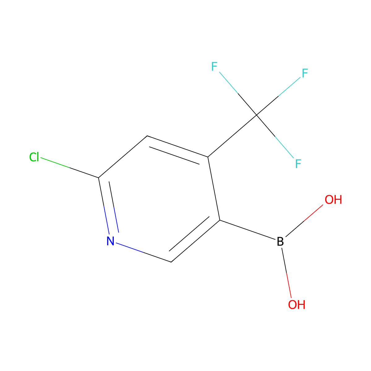 (6-Chloro-4-(trifluoromethyl)pyridin-3-yl)boronic acid molecular structure, CAS 1217500-87-2