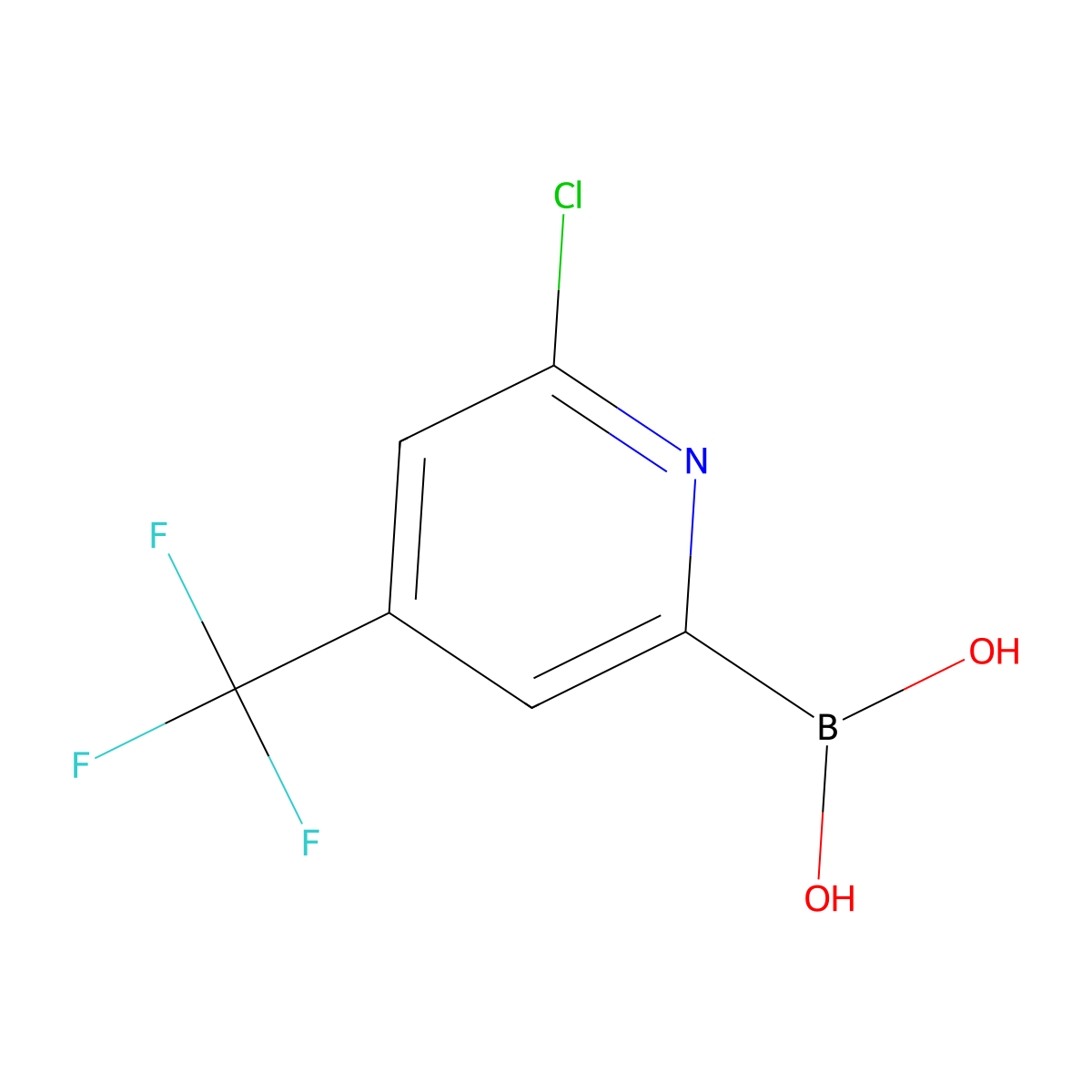 (6-Chloro-4-(trifluoromethyl)pyridin-2-yl)boronic acid molecular structure, CAS 1217500-88-3
