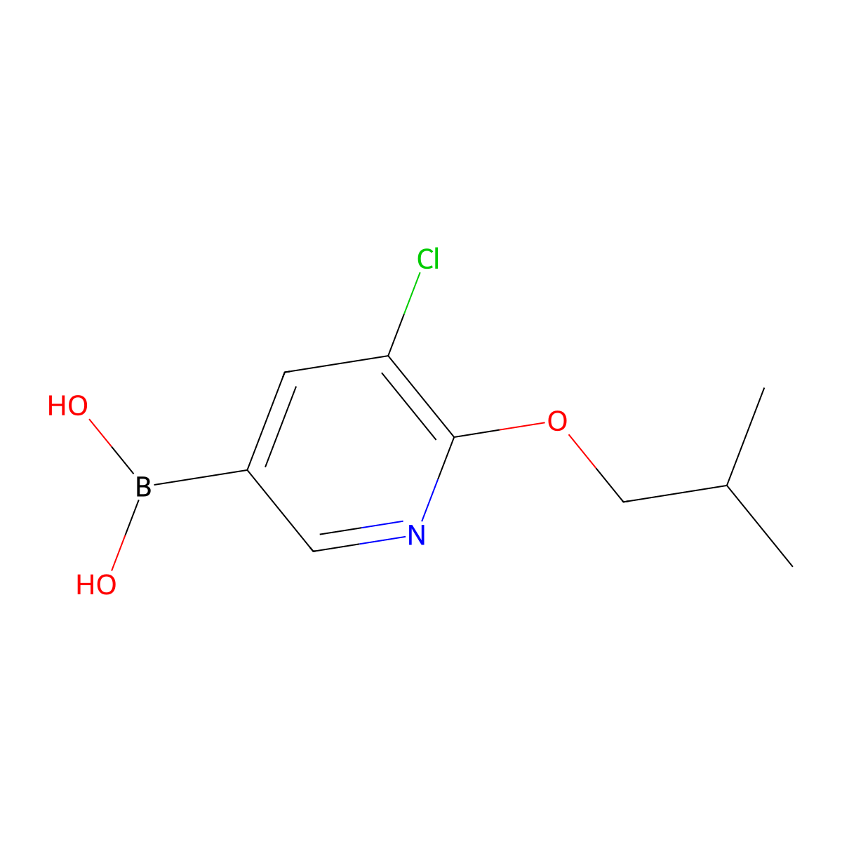 3-Chloro-2-isobutoxypyridine-5-boronic acid molecular structure, CAS 1217500-89-4