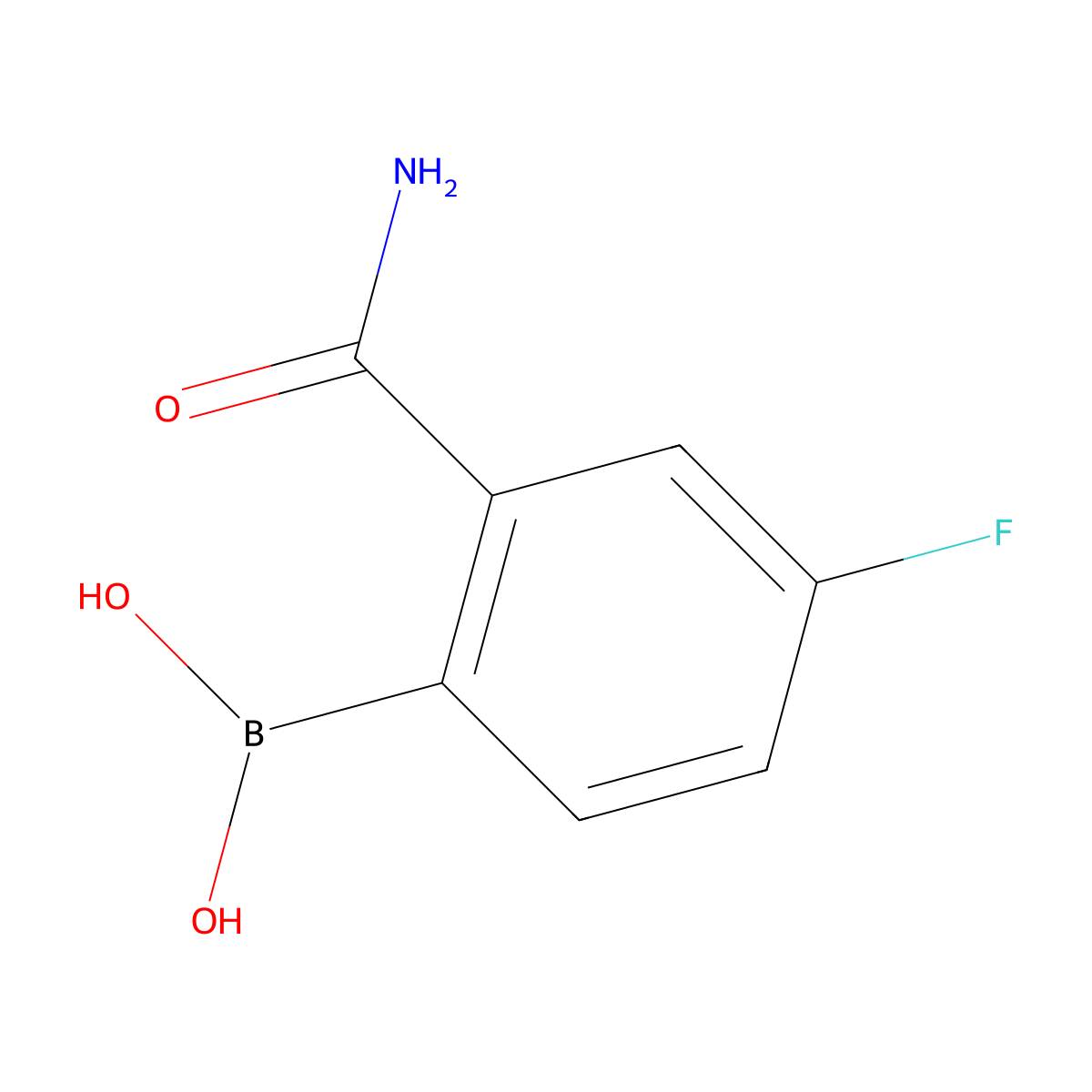 (2-Carbamoyl-4-fluorophenyl)boronic acid molecular structure, CAS 1217500-90-7
