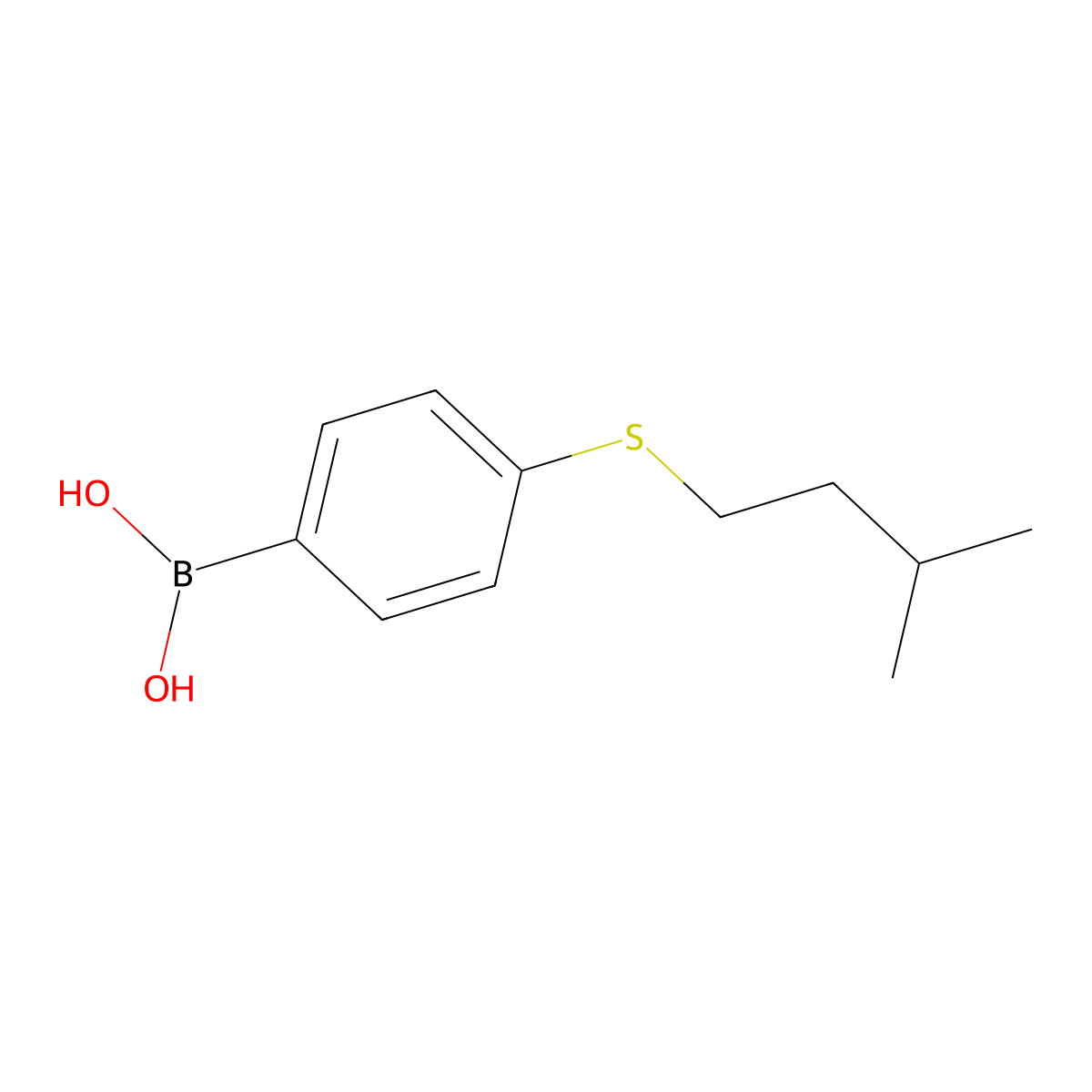4-(Isopentylthio)phenylboronic acid molecular structure, CAS 1217500-91-8