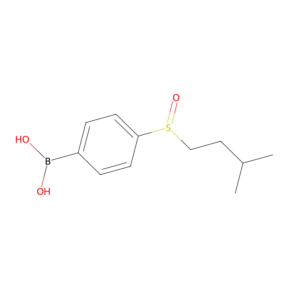 (4-(Isopentylsulfinyl)phenyl)boronic acid molecular structure, CAS 1217500-92-9