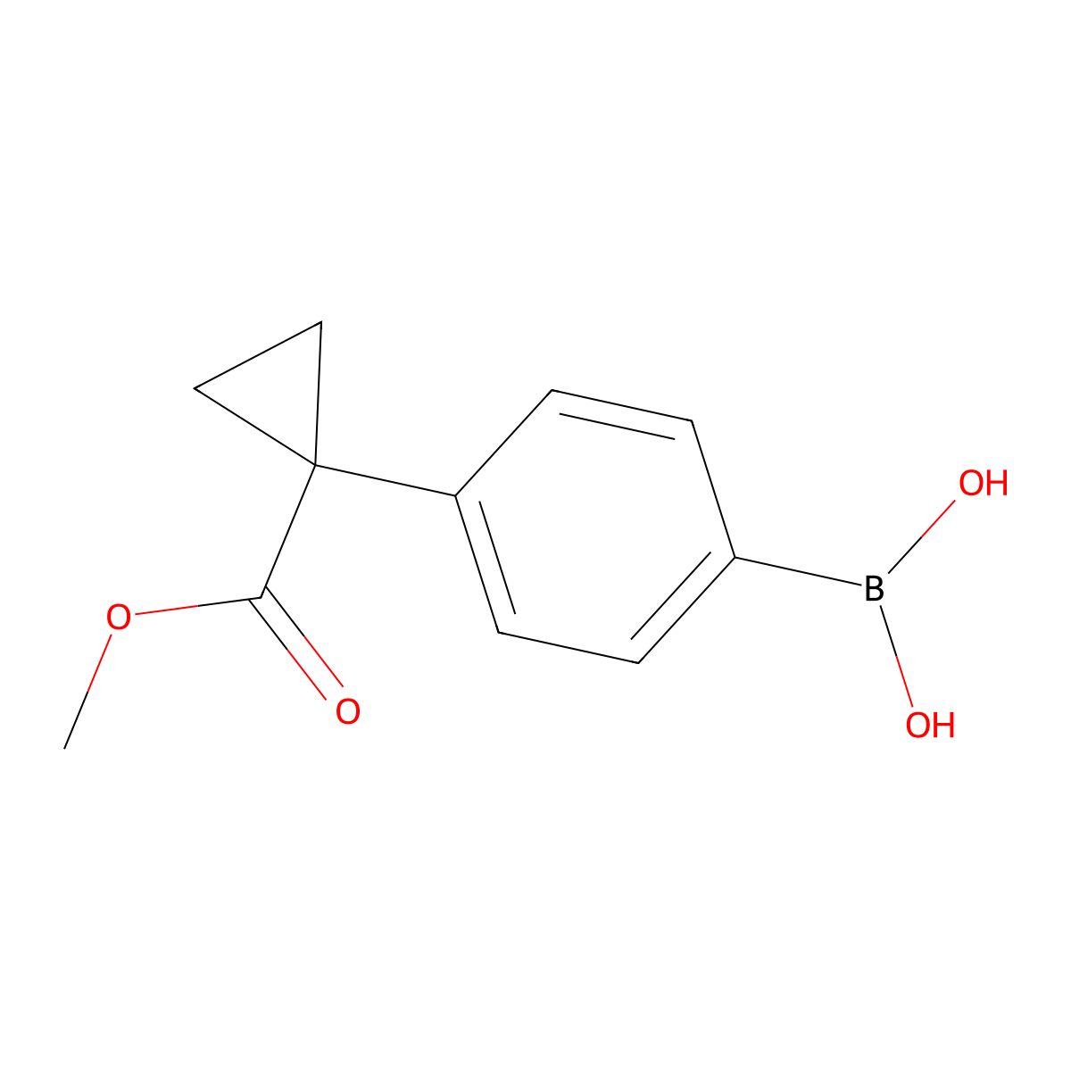 1-Methyl 1-(4-boronophenyl)cyclopropanecarboxylate molecular structure, CAS 1217501-08-0