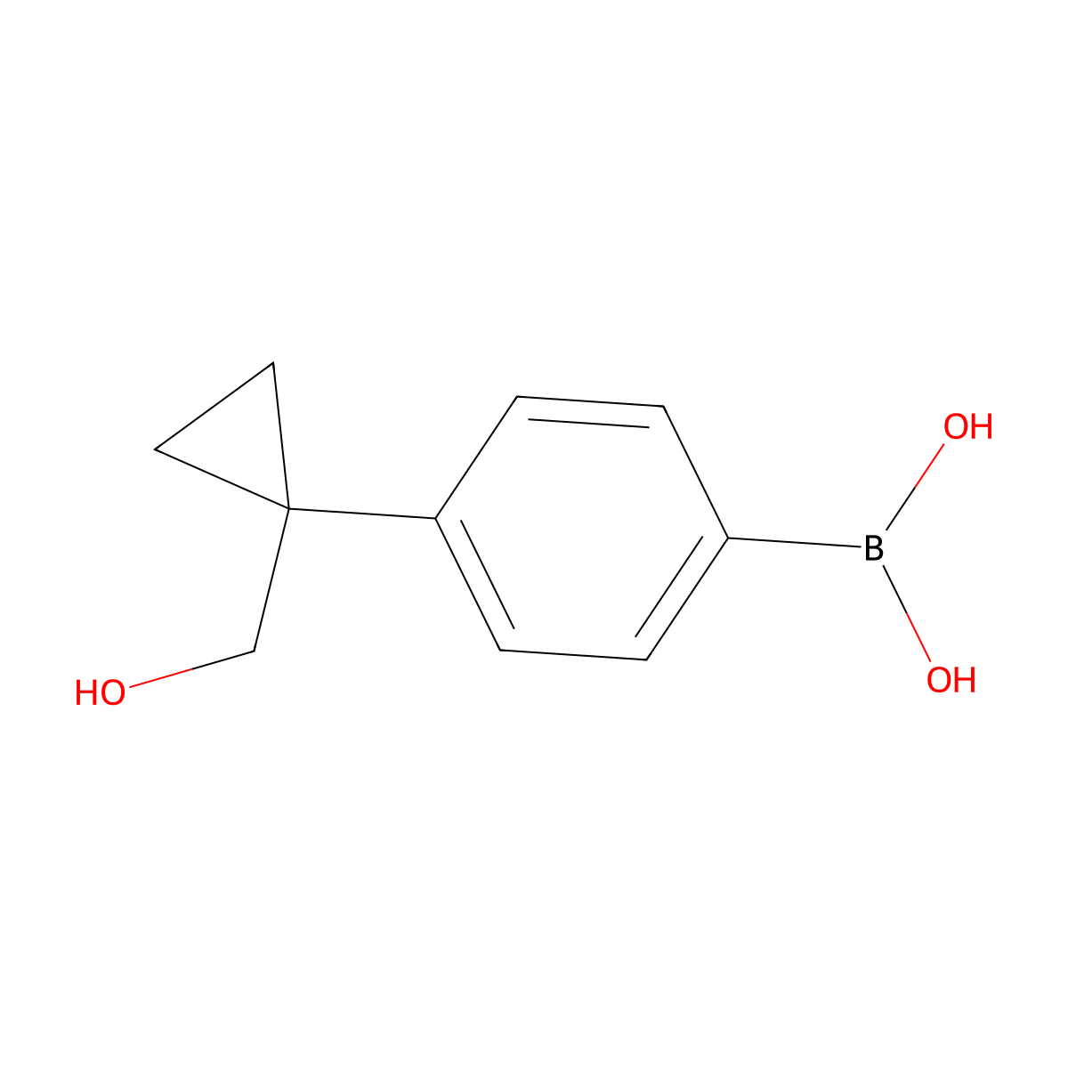 4-(1-(Hydroxymethyl)cyclopropyl)phenylboronic acid molecular structure, CAS 1217501-10-4