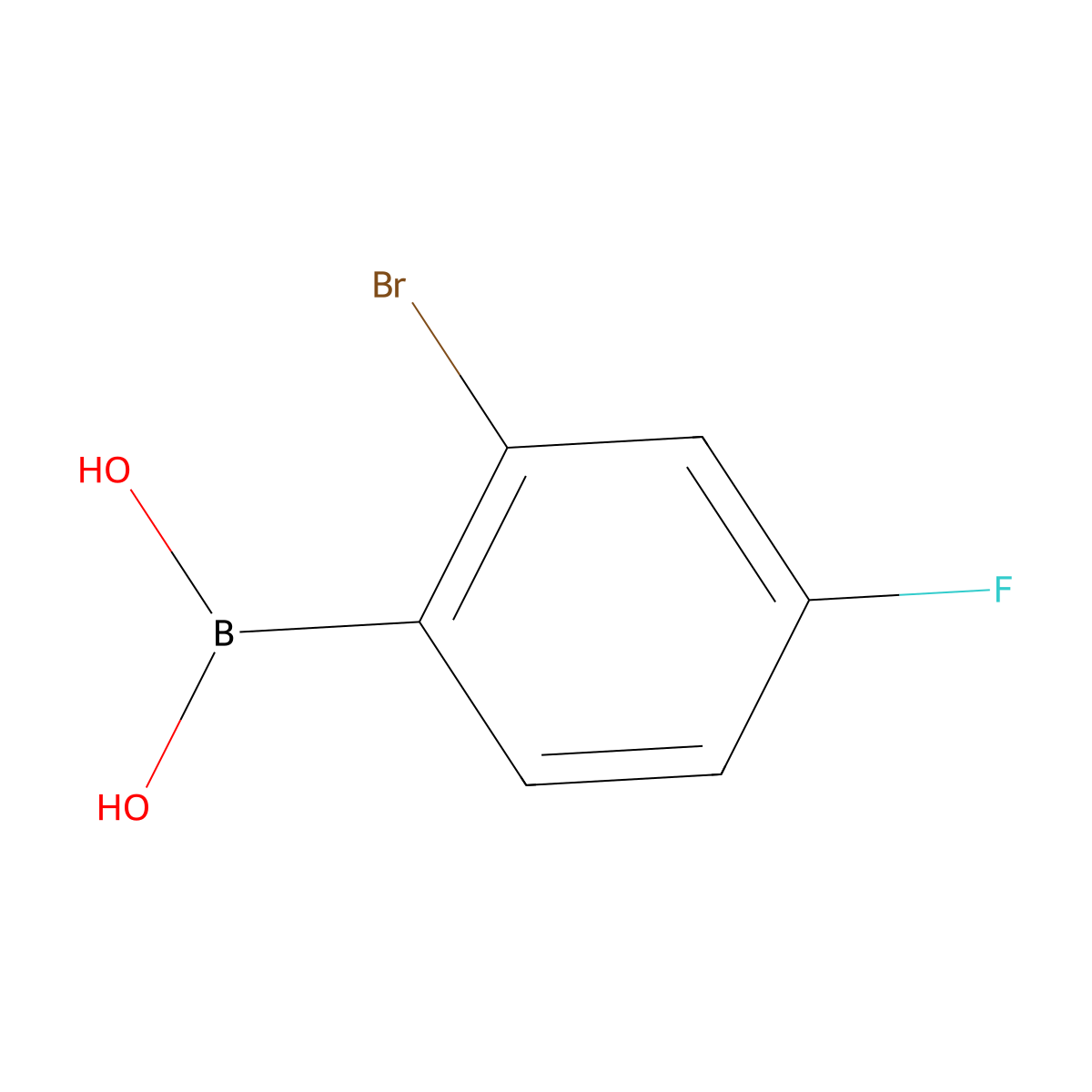 (2-Bromo-4-fluorophenyl)boronic acid molecular structure, CAS 1217501-12-6