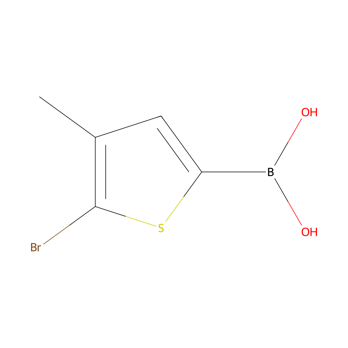 5-Bromo-4-methylthiophene-2-boronic acid molecular structure, CAS 1217501-16-0