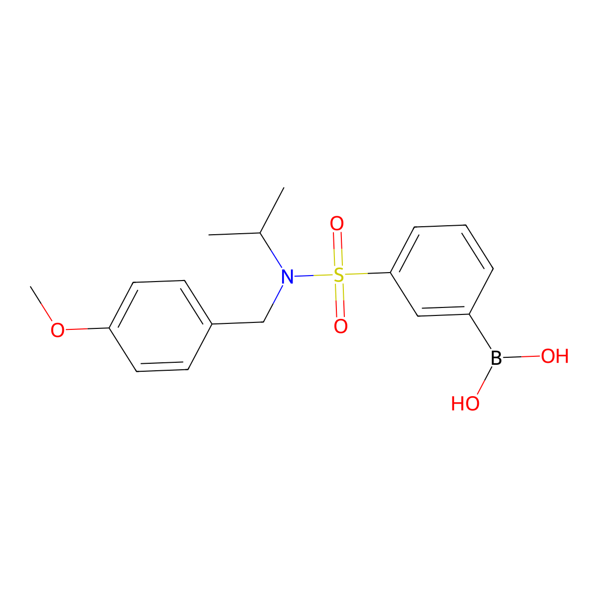 (3-(N-Isopropyl-N-(4-methoxybenzyl)sulfamoyl)phenyl)boronic acid molecular structure, CAS 1217501-23-9