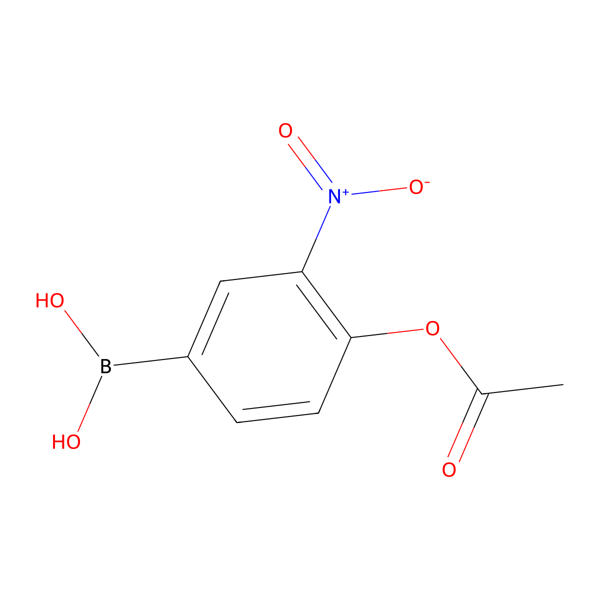 4-Acetoxy-3-nitrophenylboronic acid molecular structure, CAS 1217501-24-0