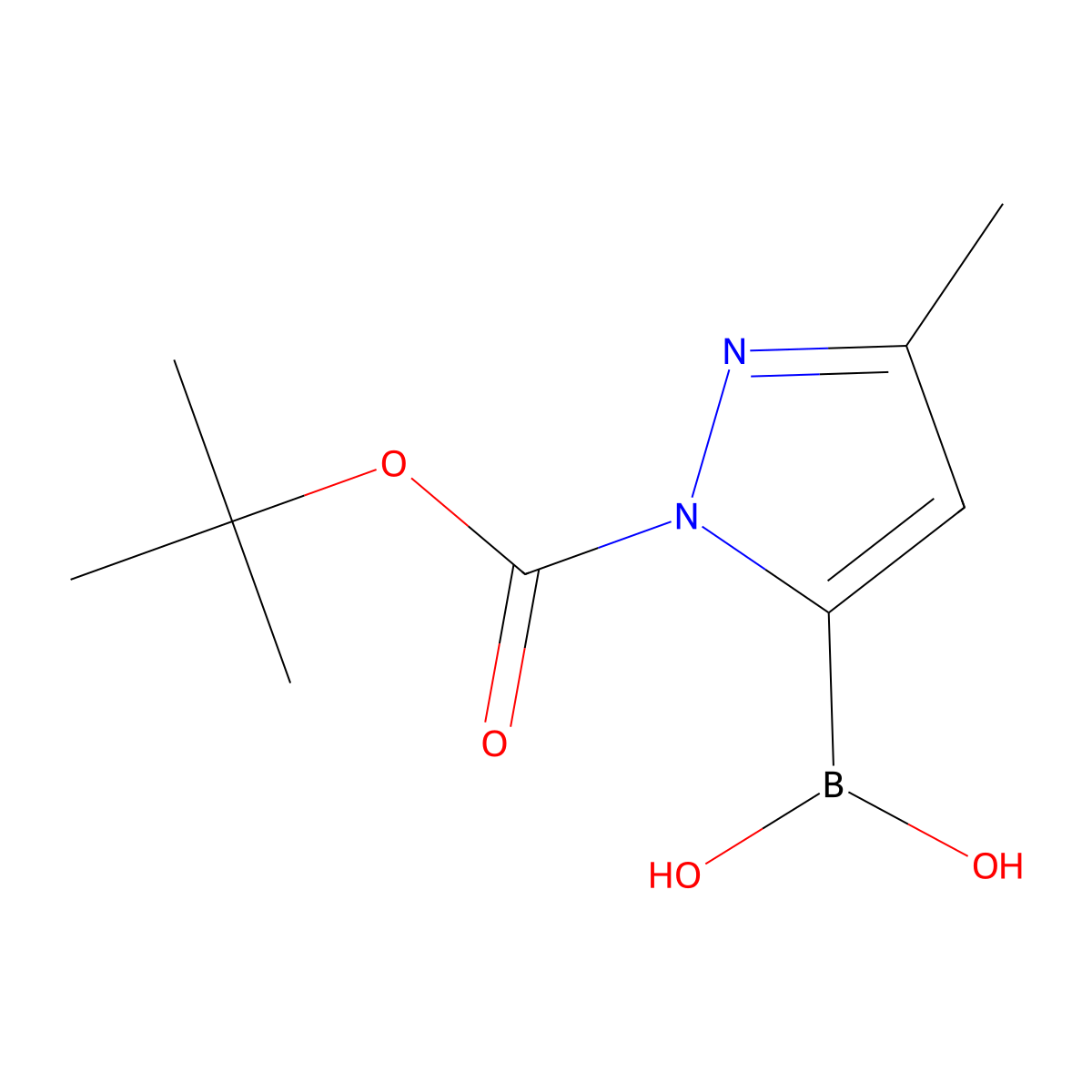 1-Boc-3-methylpyrazole-5-boronic acid molecular structure, CAS 1217501-27-3
