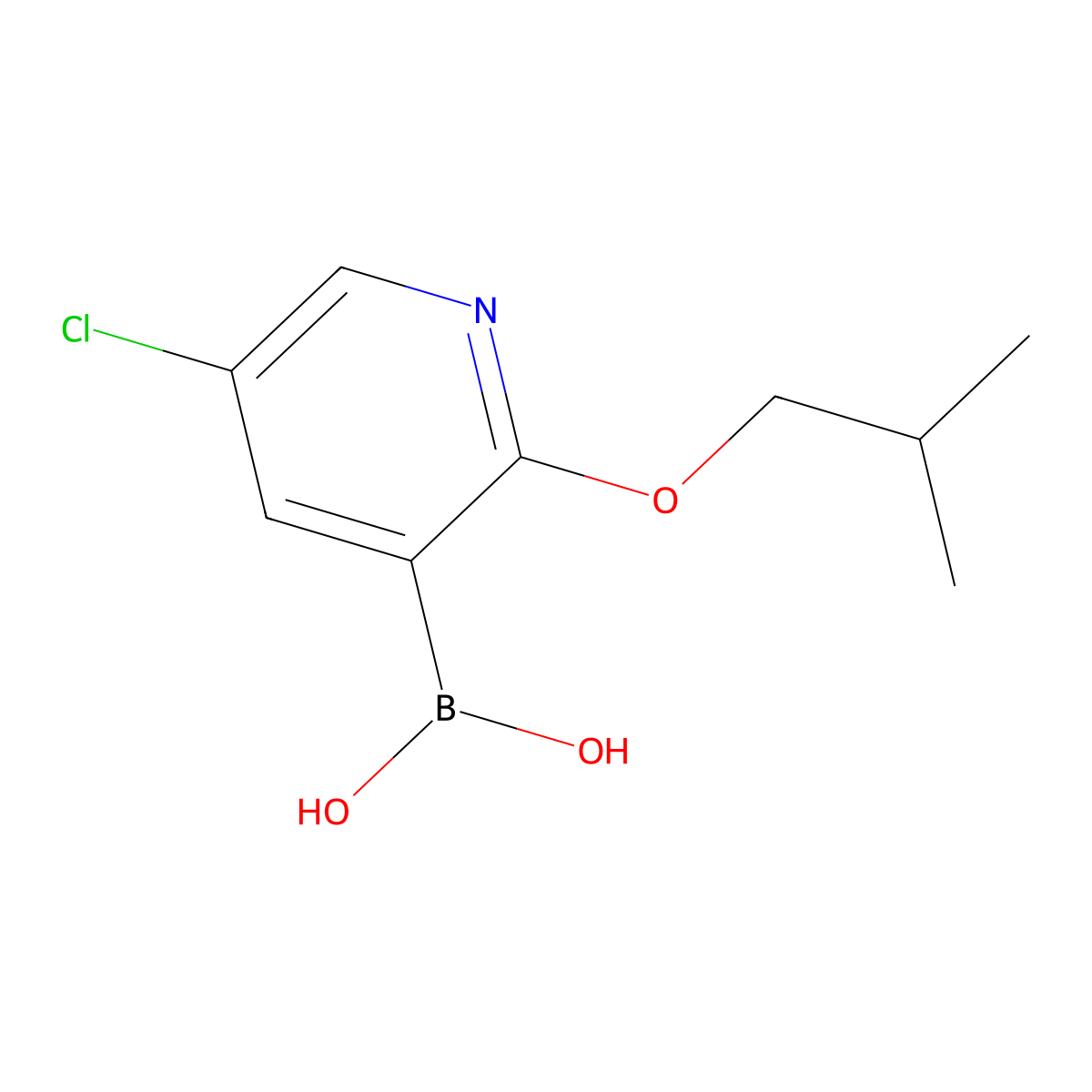 5-Chloro-2-isobutoxypyridine-3-boronic acid molecular structure, CAS 1217501-42-2