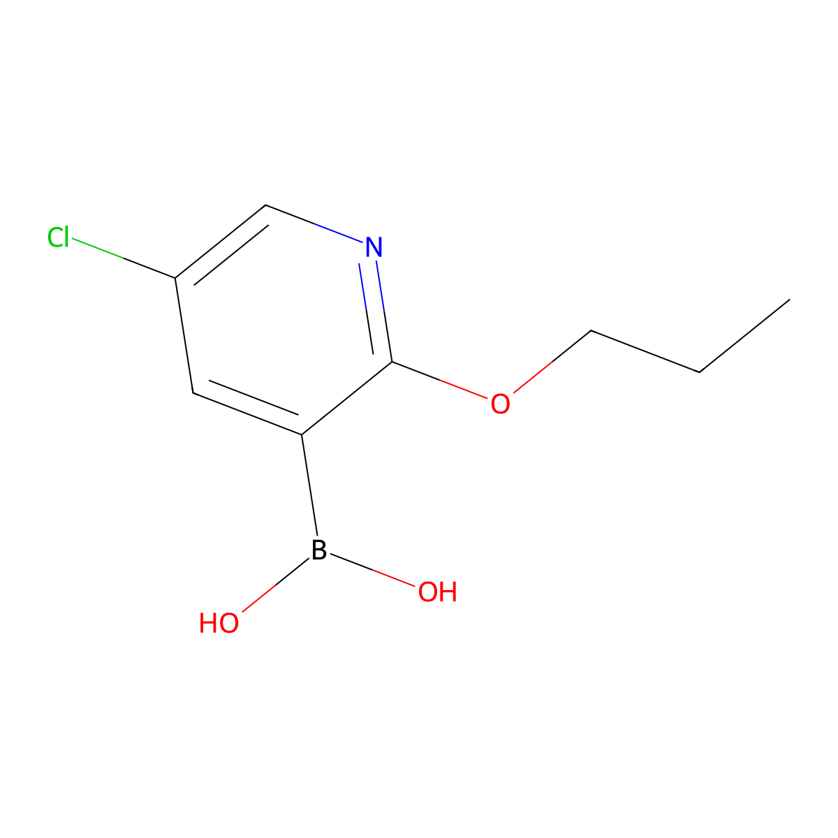 (5-Chloro-2-propoxypyridin-3-yl)boronic acid molecular structure, CAS 1217501-43-3