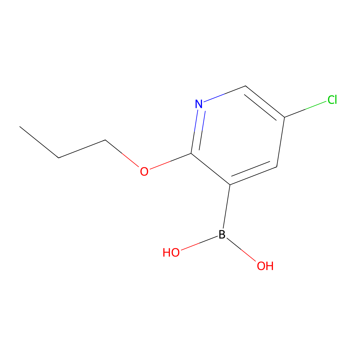 (5-Chloro-2-propoxypyridin-3-yl)boronic acid molecular structure, CAS 1217501-43-3