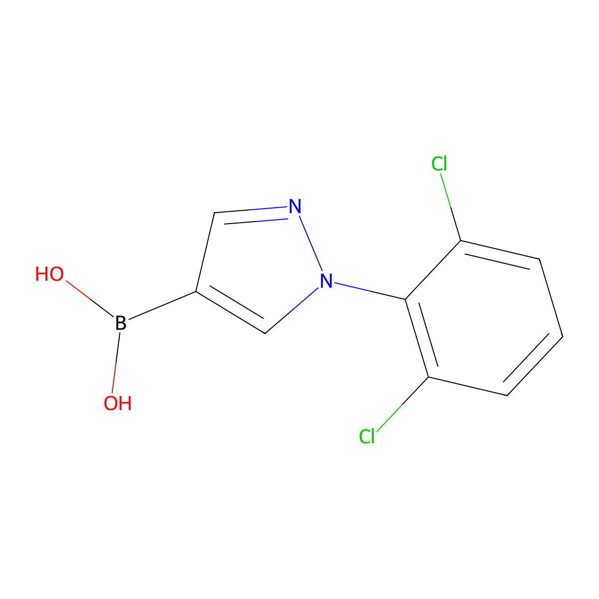 (1-(2,6-Dichlorophenyl)-1H-pyrazol-4-yl)boronic acid molecular structure, CAS 1217501-45-5
