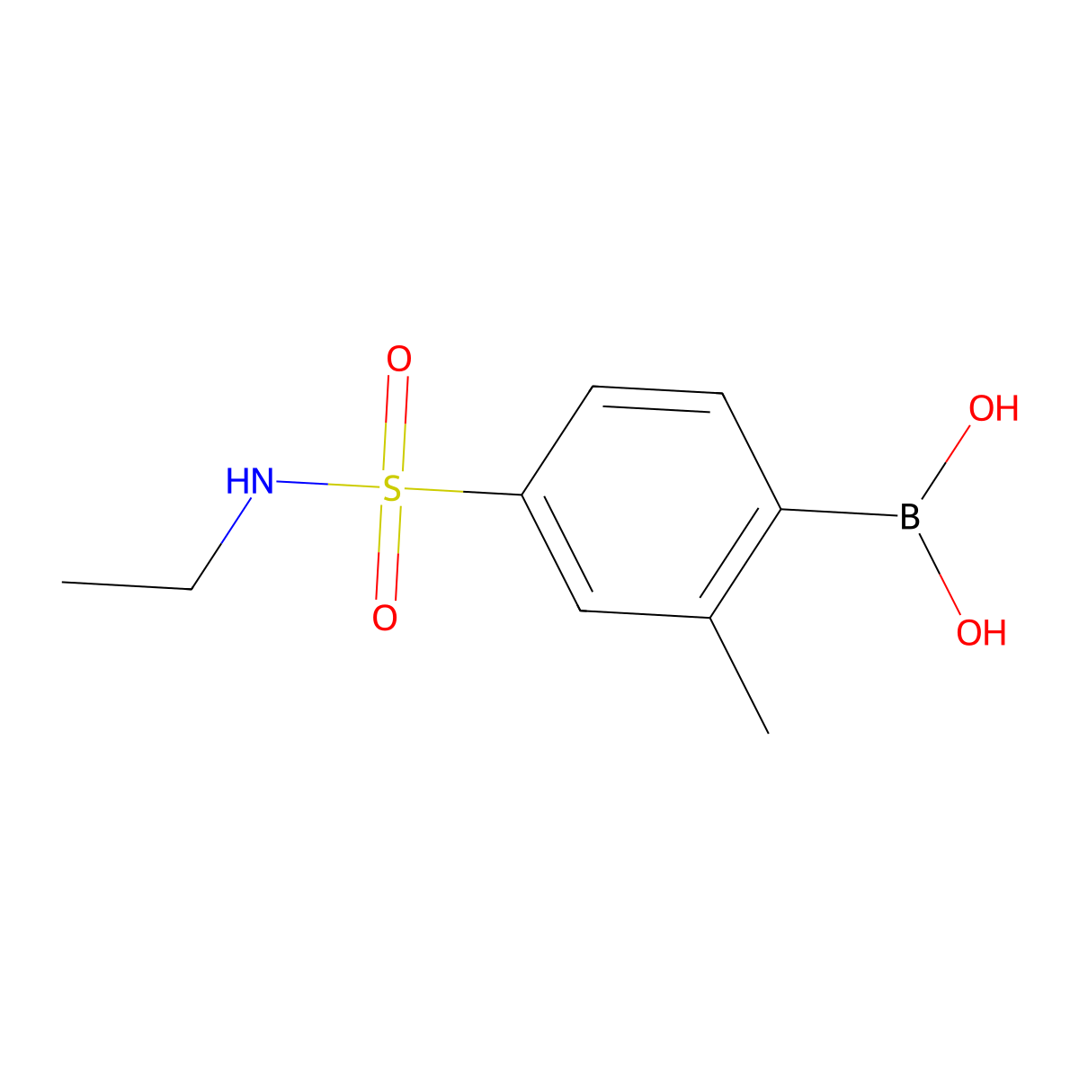 (4-(N-Ethylsulfamoyl)-2-methylphenyl)boronic acid molecular structure, CAS 1217501-46-6