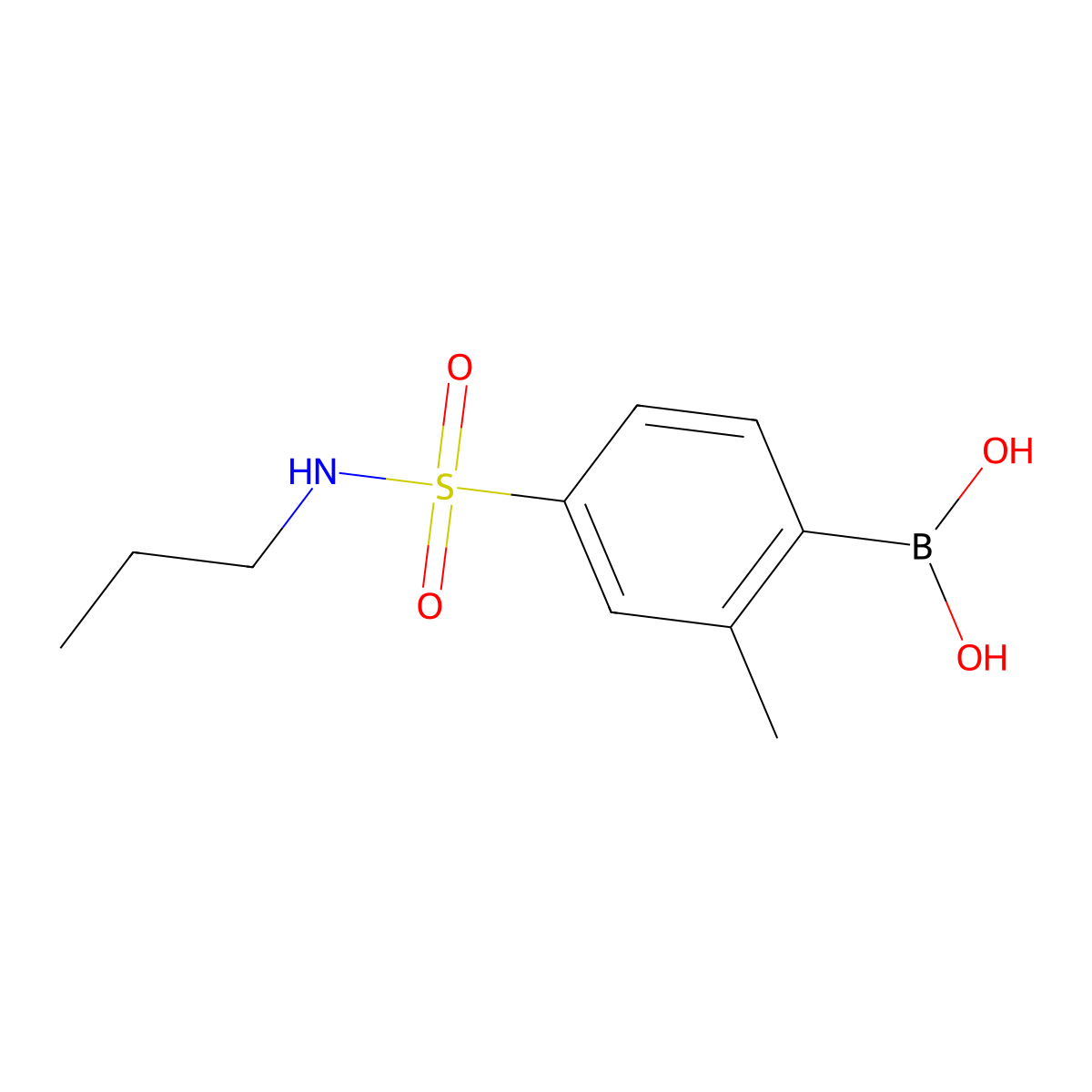 2-Methyl-4-(N-propylsulfamoyl)phenylboronic acid molecular structure, CAS 1217501-47-7