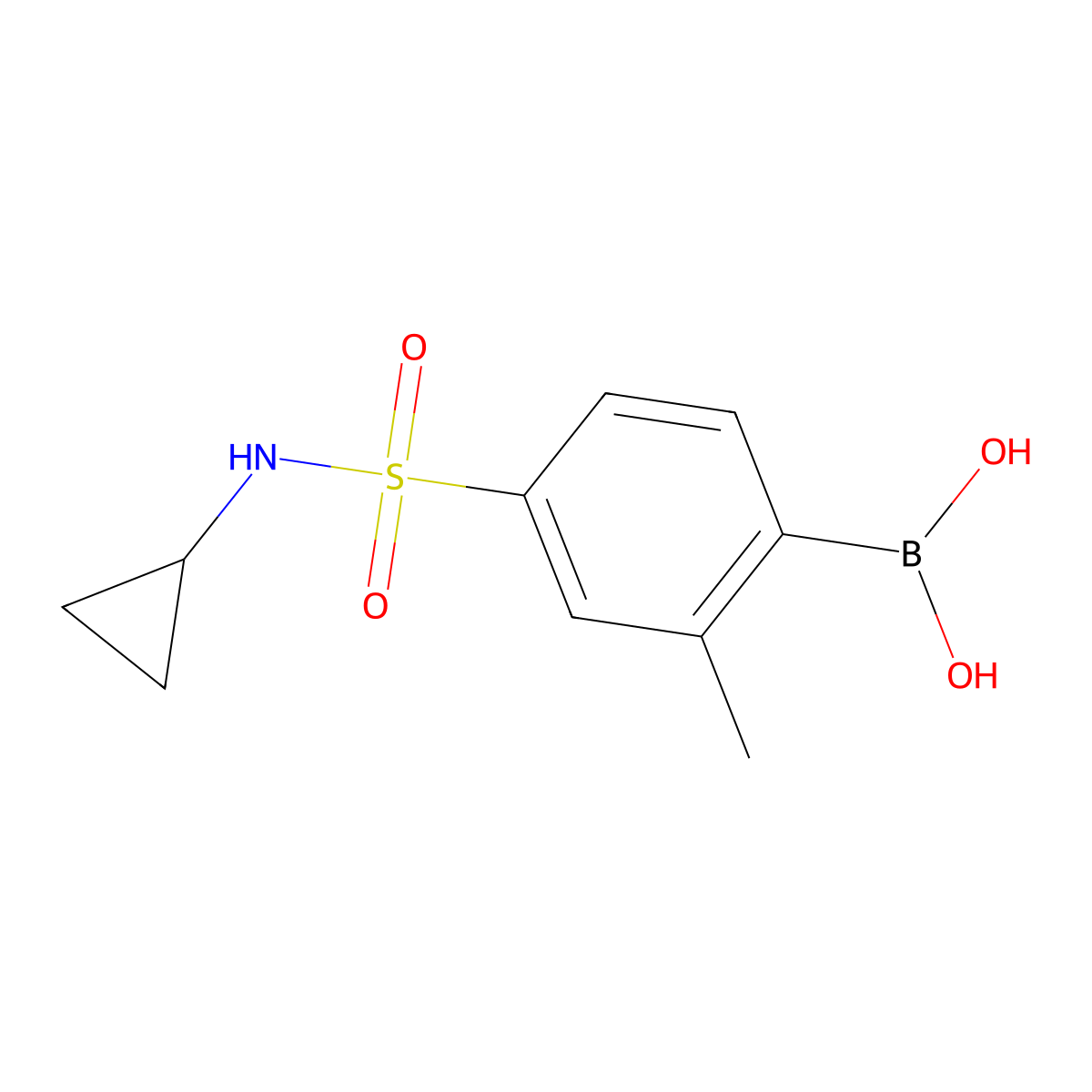 4-(N-Cyclopropylsulfamoyl)-2-methylphenylboronic acid molecular structure, CAS 1217501-49-9