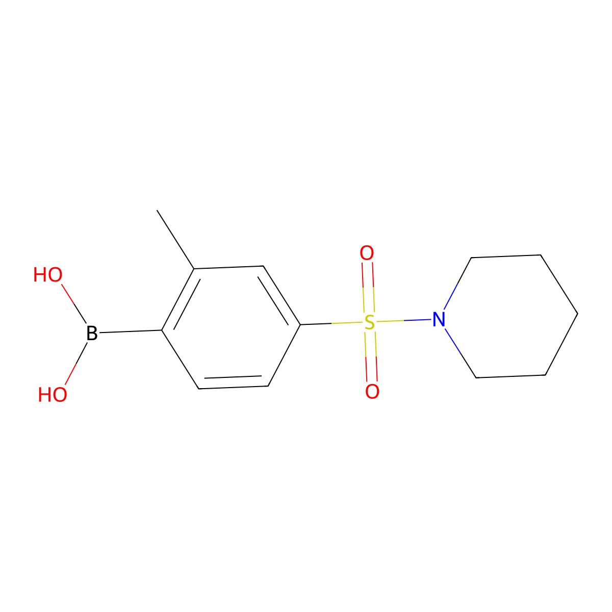 2-Methyl-4-(piperidin-1-ylsulfonyl)phenylboronic acid molecular structure, CAS 1217501-52-4