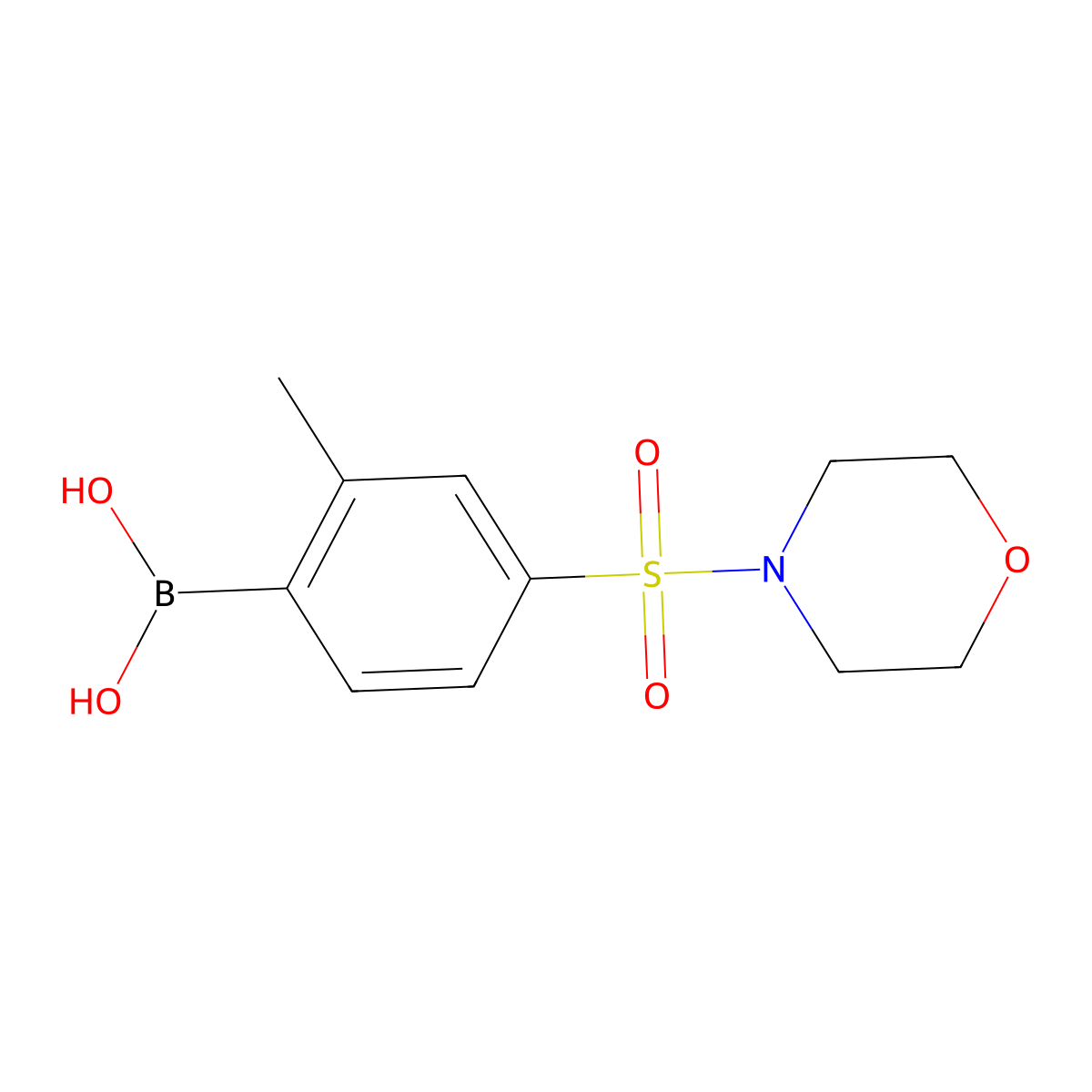 2-Methyl-4-(morpholinosulfonyl)phenylboronic acid molecular structure, CAS 1217501-53-5