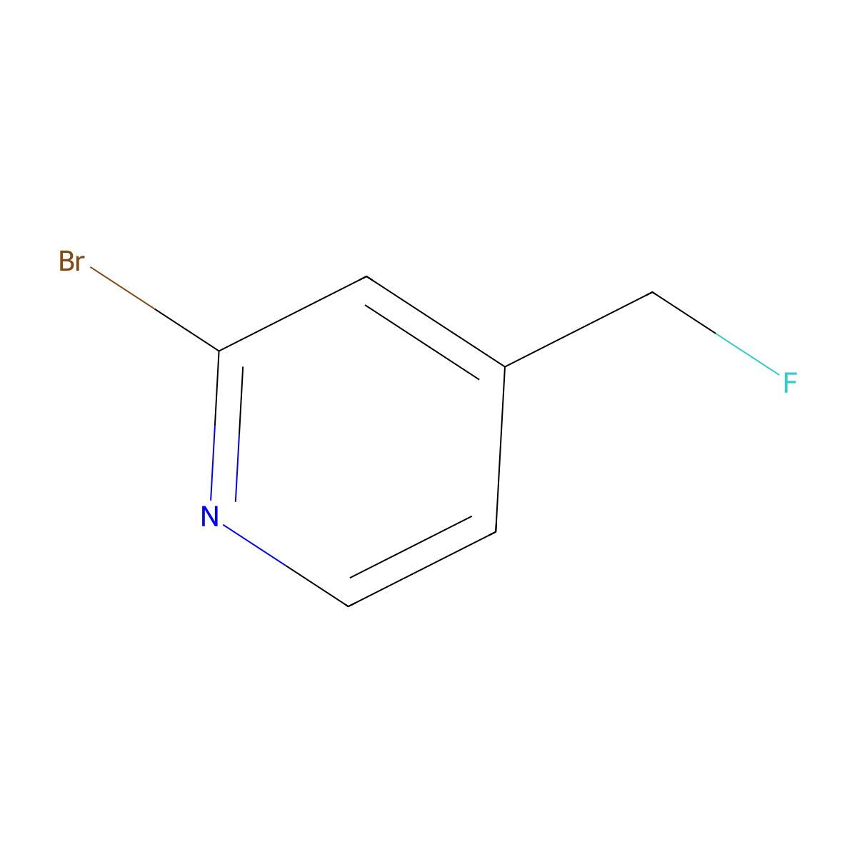 2-Bromo-4-(fluoromethyl)pyridine molecular structure, CAS 1217503-16-6